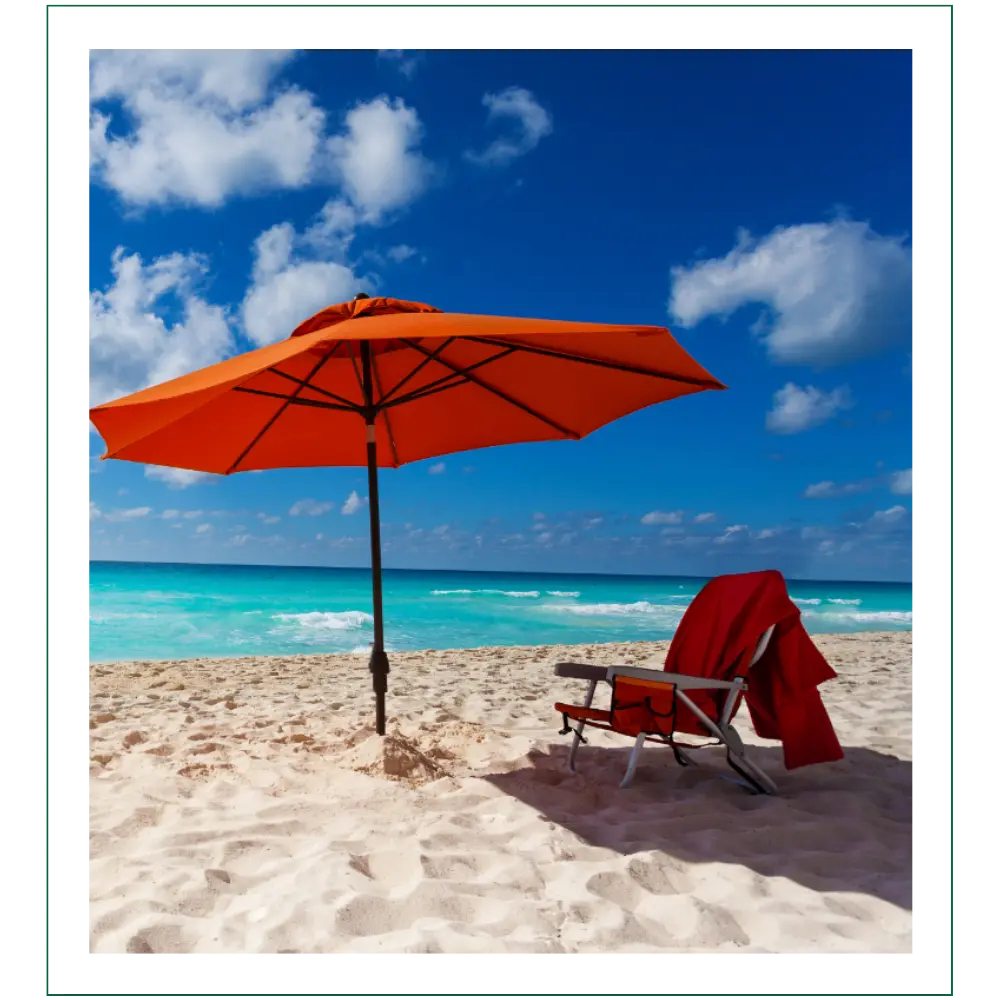 umbrella on beach retirement dream vacation
